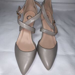 Women’s Journee Collection Mia 10 Gray Faux Leather Point Toe High Heel Shoe